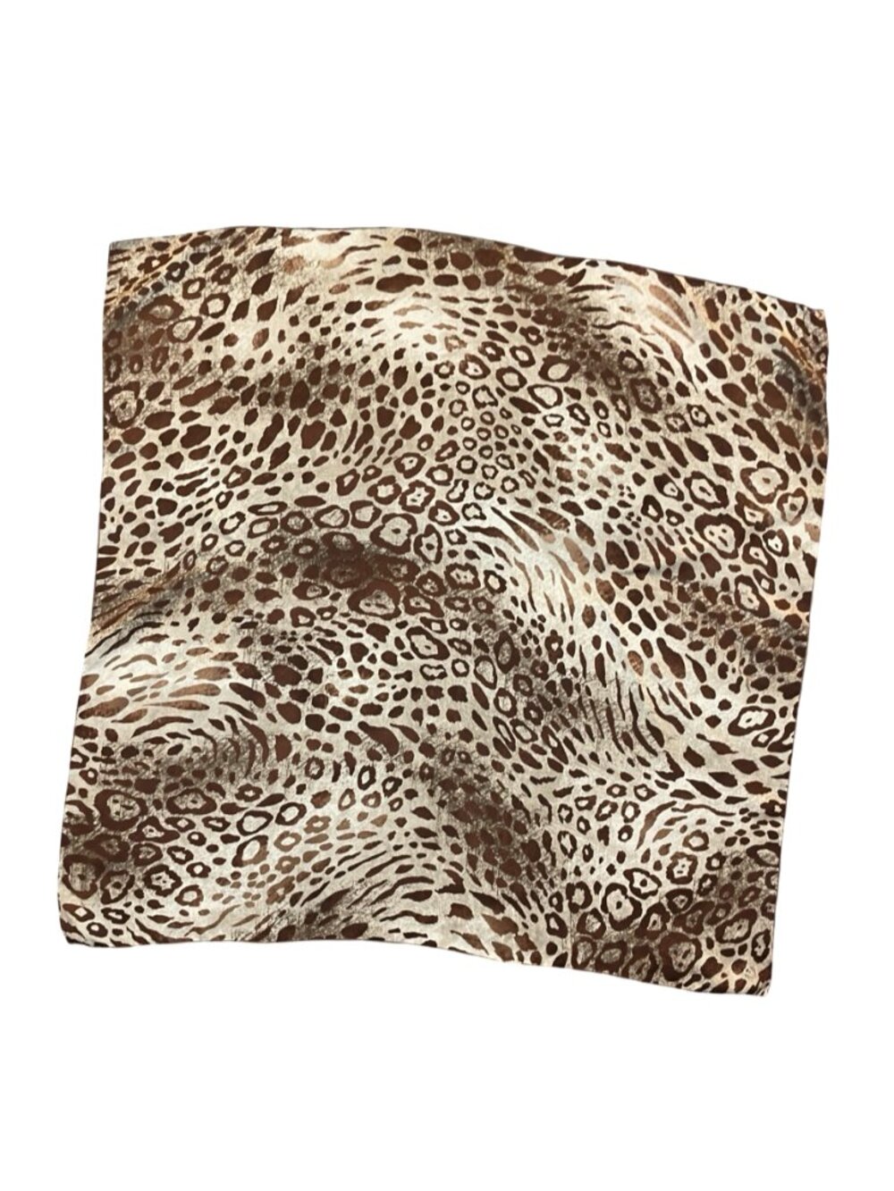 Fraas Leopard Print Silk Scarf 34x35 Animal Print Hand Rolled Edges - Picture 5 of 10